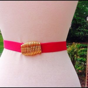 Vintage DayLor Pink Belt Stretch Shell Buckle